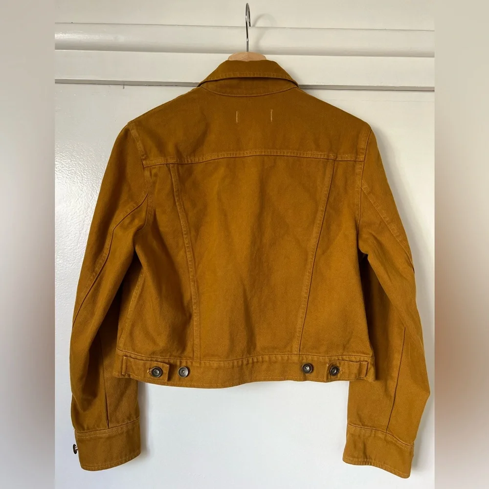 NWOT | Alex Mill Shrunken Zip Jacket in Recycled Denim Golden Khaki - Picture 8 of 11
